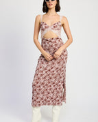 Red Brown Floral