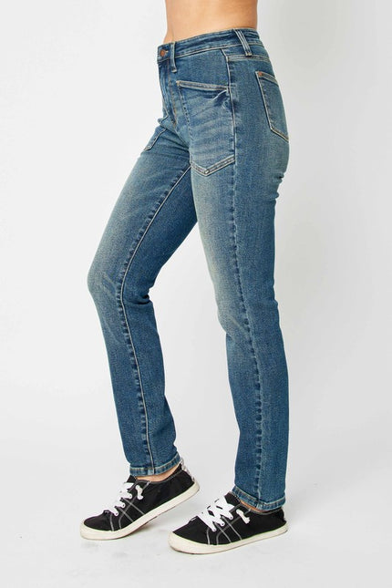 High Waist Skinny Jeans - Dark Wash